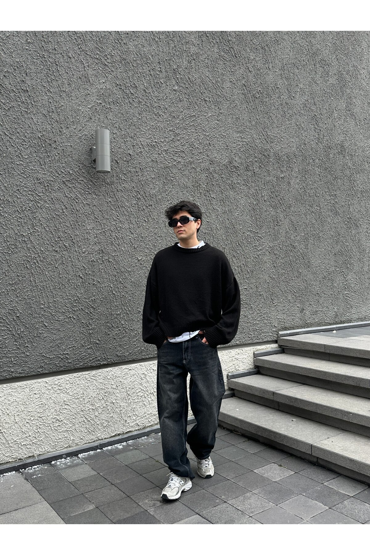 DIRECTIVE JEANS  Erkek Baggy Bol Kesim Kot Pantolon jeans antrasit - Görsel 3