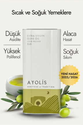 Ayolis Premium Chef 5 Lt Soğuk Sıkım Natürel Sızma Zeytinyağı