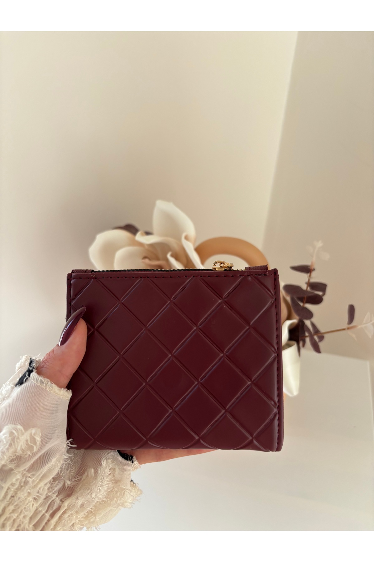 lalettobags  Kadın Kapitone Detaylı Suni Deri Cüzdan - Görsel 4