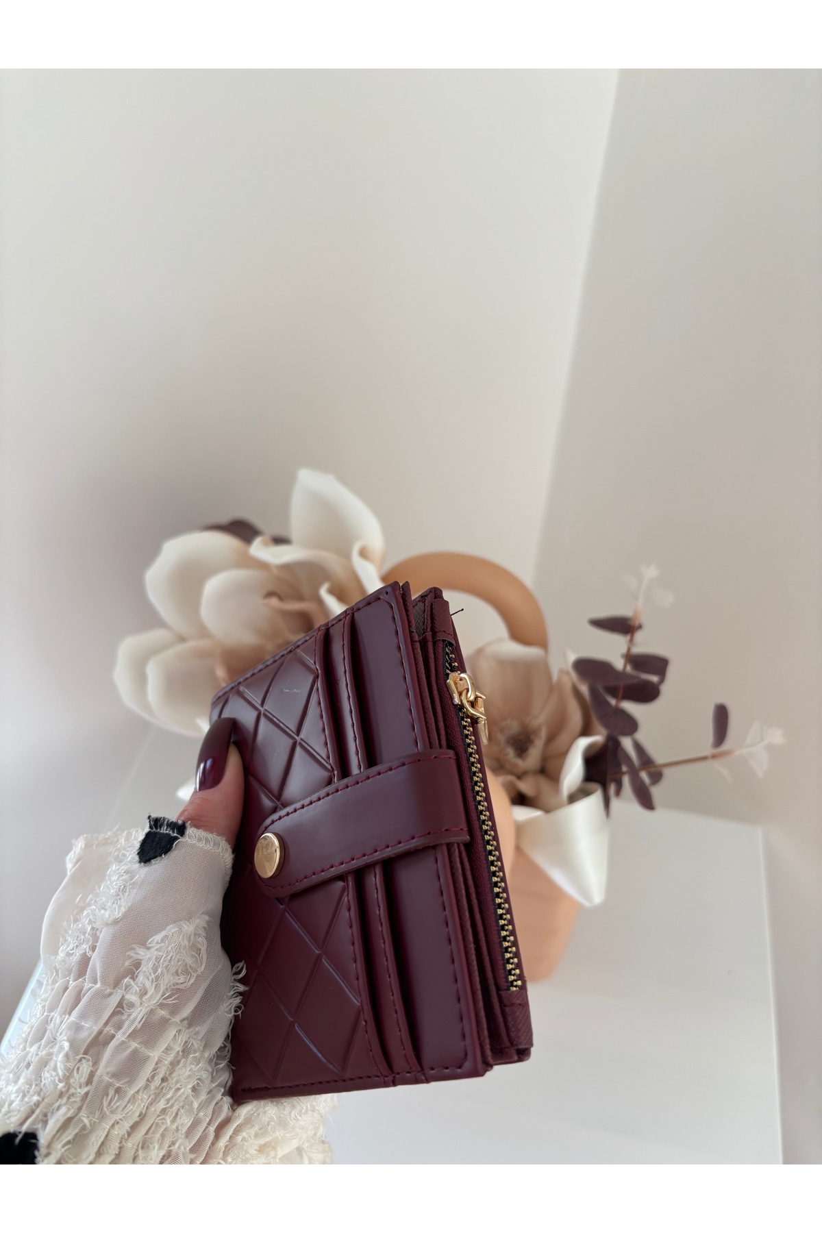 lalettobags  Kadın Kapitone Detaylı Suni Deri Cüzdan - Görsel 3