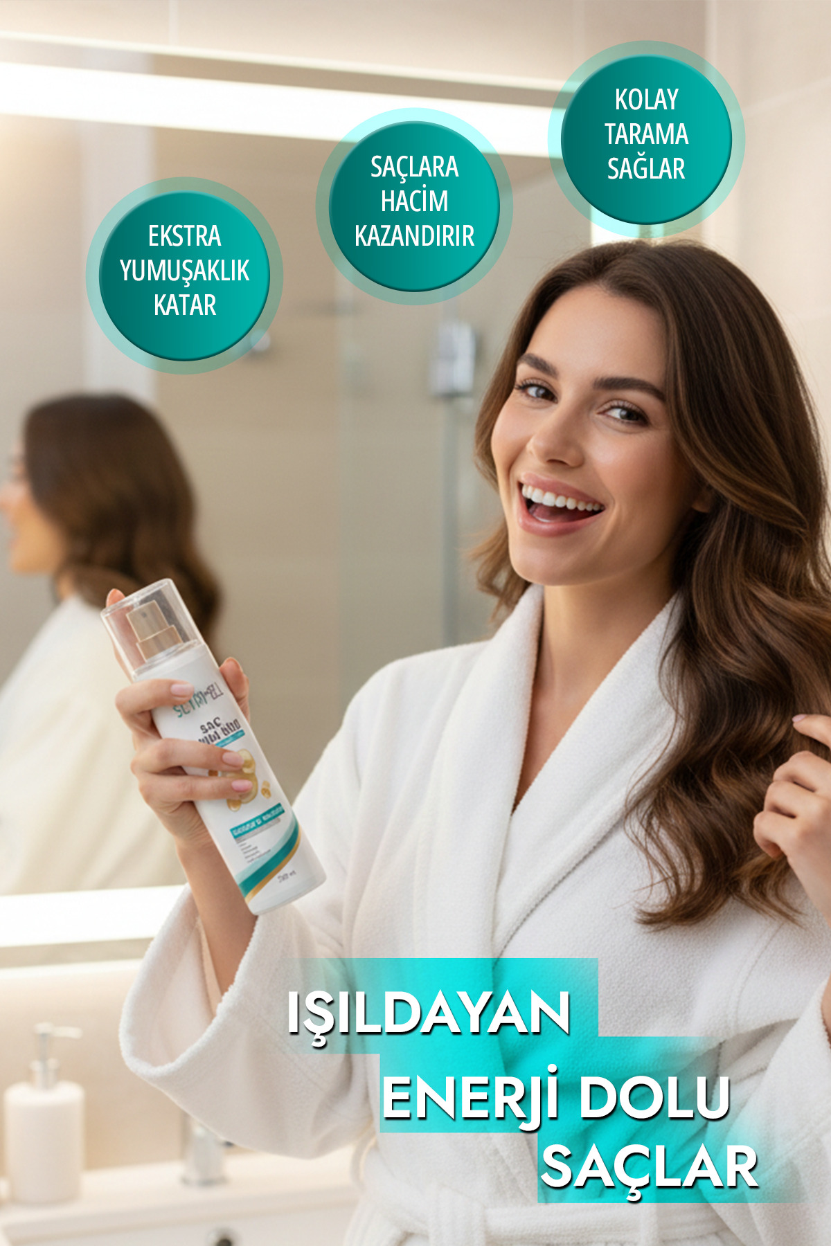 Besleyici Keratin Kolajen Saç Bakım Sütü 200 ml — SETAMELL-04 — تصویر 2 از 4