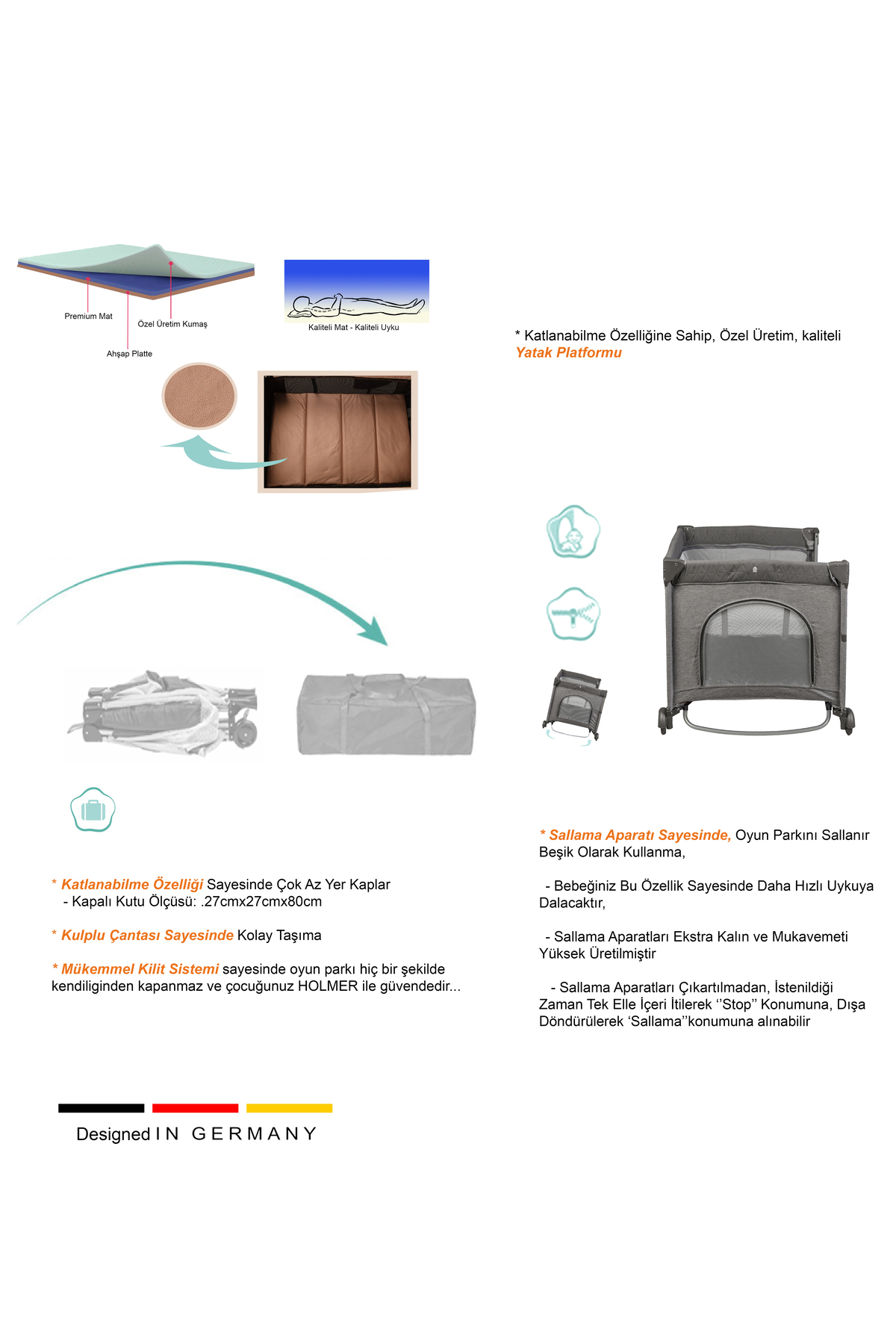 Holmer Maxi Comfort (ANNE YANI-DELUXE KUMAŞ) Cibinlikli Oyun Parkı/Anne Yanı 70x110cm Koyu Gri fotoğrafı 7 (önizleme)