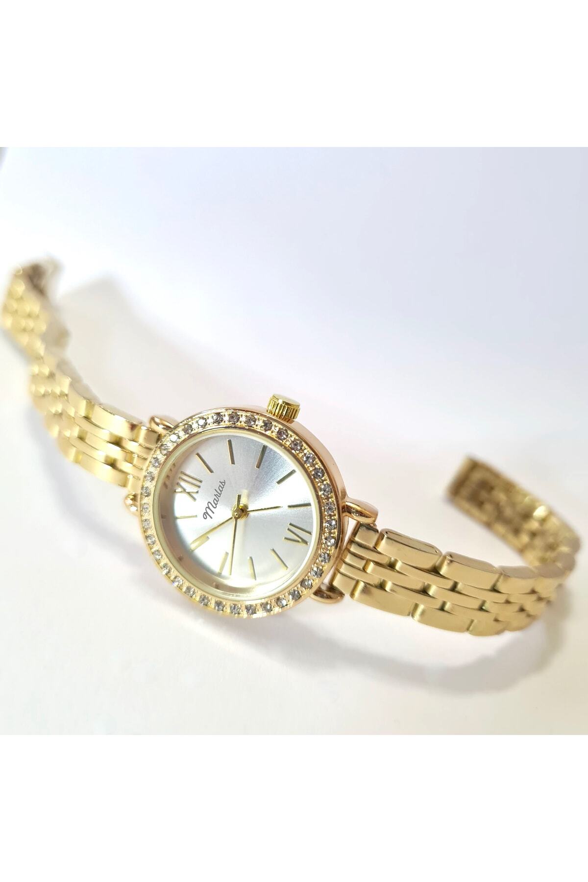 Marlas  Modern Tasarım Kadın Kol Saati, Zirkon Taşlı, Minimal Tasarım, Estetik, Çelik Kordon - Görsel 4