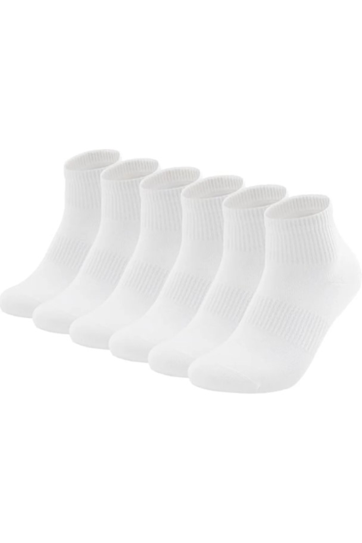 Ozzy Socks 6 Çift Logosuz Beyaz Dikişsiz Pamuklu Kisa Tenis Unisex Çorap görsel 6