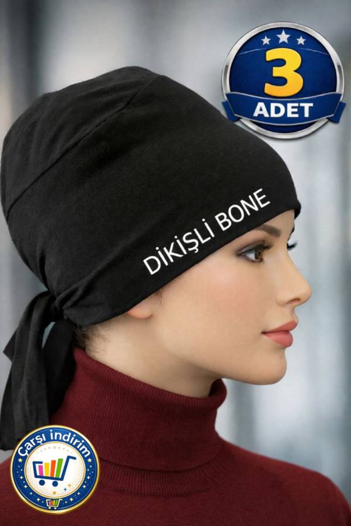 3 Pieces Hijab Bonnet Turban Bonnet Scarf Bonnet Comfortable Headscarf Bonnet with Soft Fabric