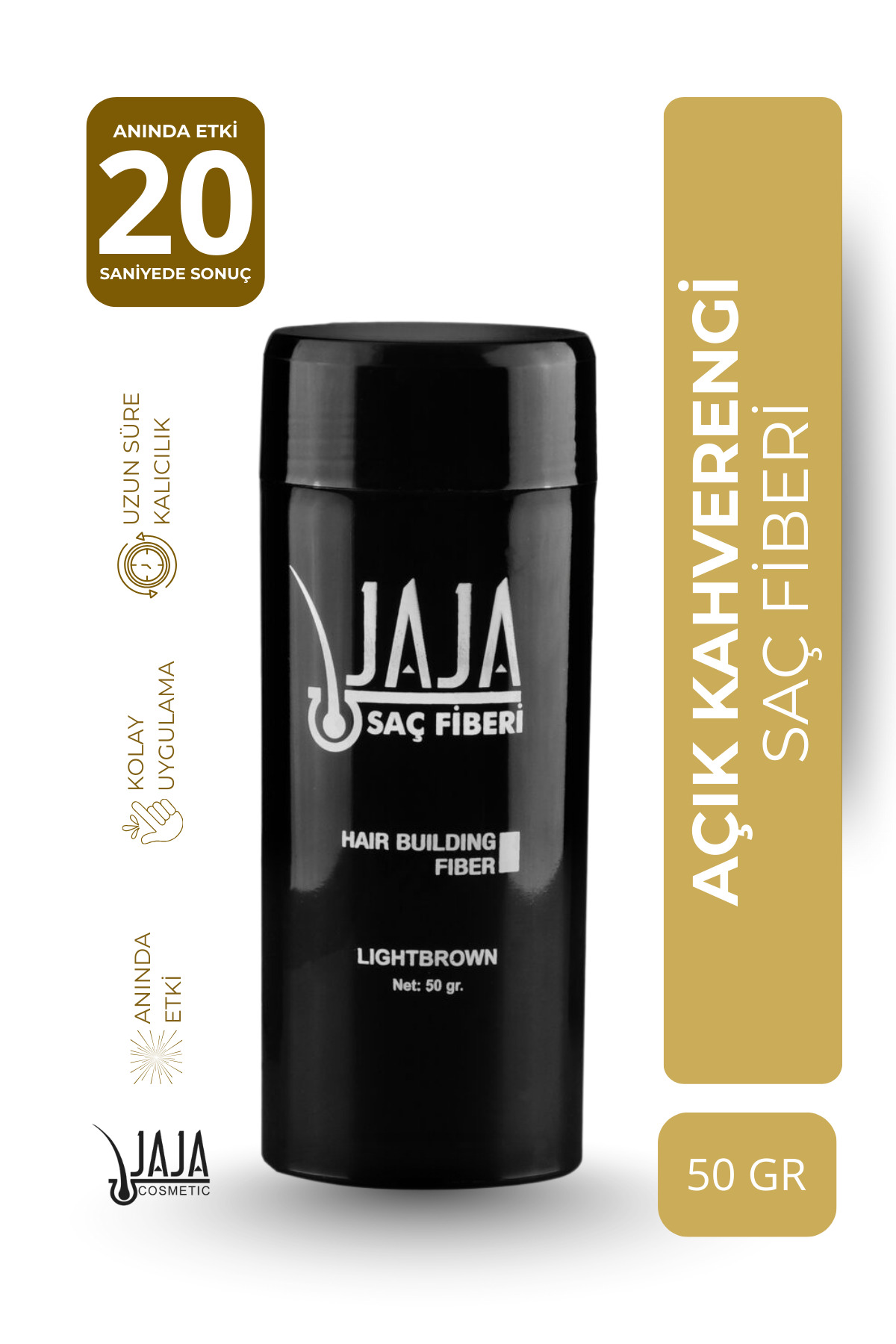 Jaja Açık Kahve (Light Brown) Saç Fiberi Topik | 50 gr & Doğal Görünüm Desteği — سرمه‌ای MM9001