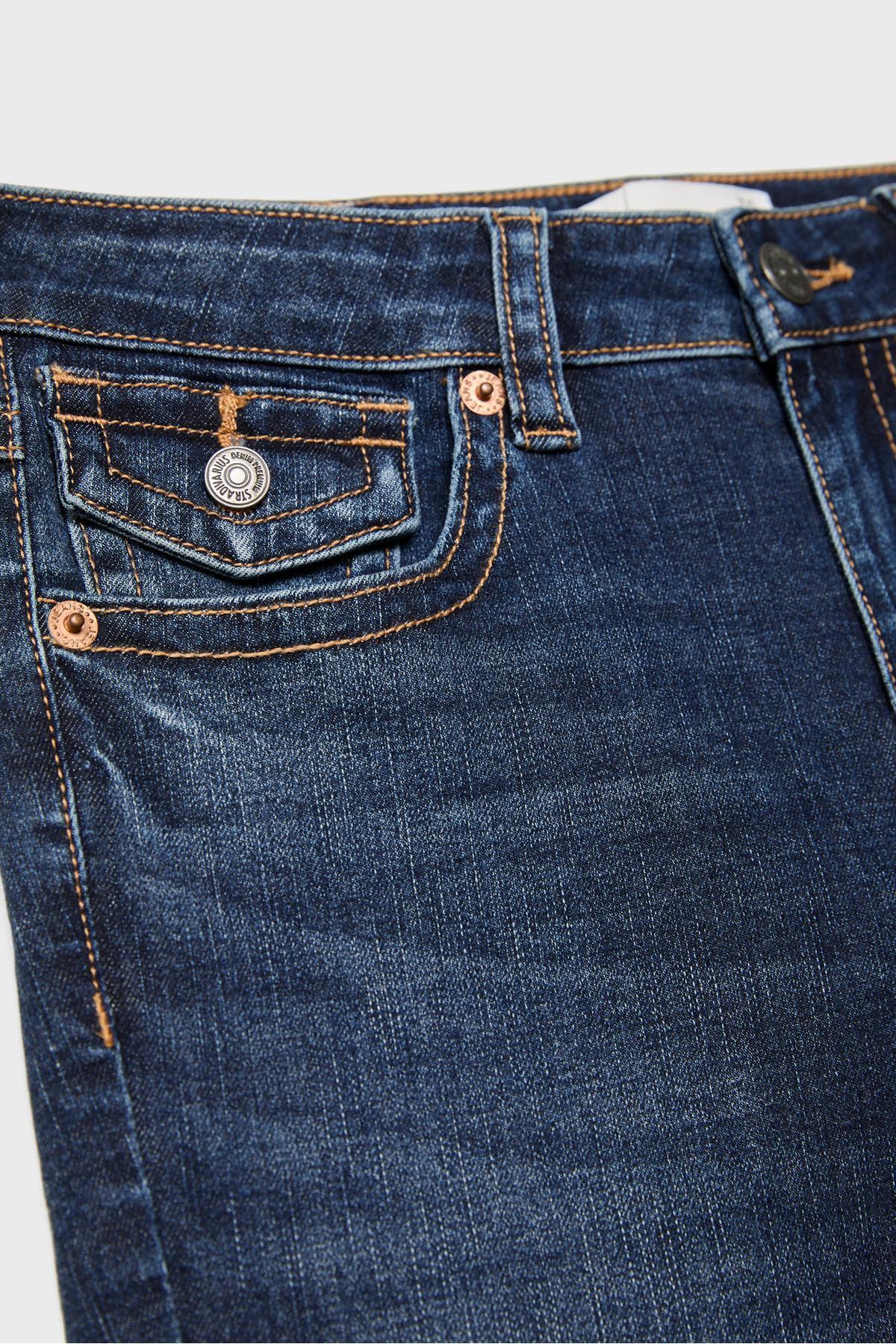 Stradivarius  D04 Düşük Bel Çan Paça Jean - Görsel 7