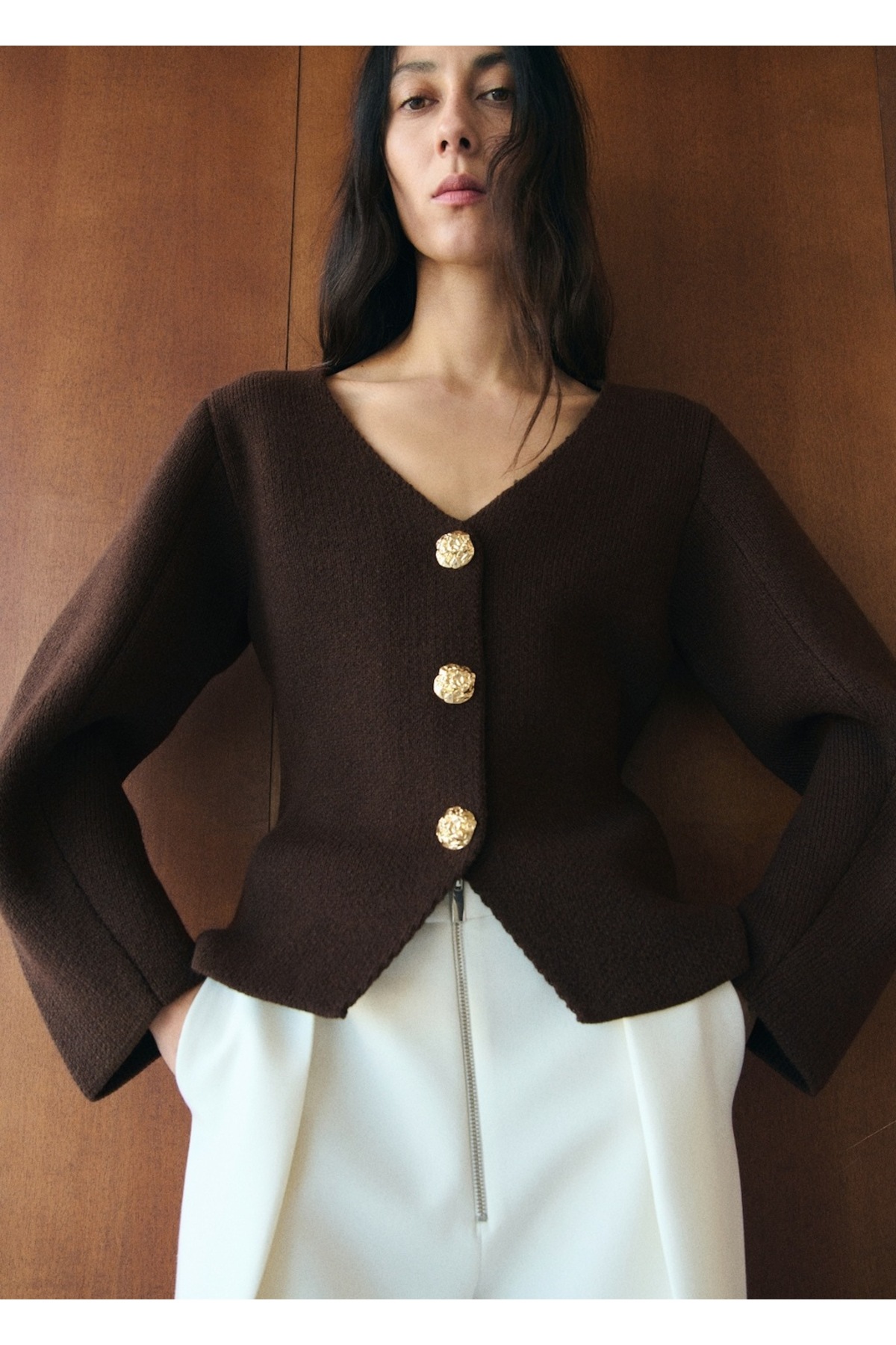 MANGO  Mücevher düğmeli triko ceket - Görsel 6