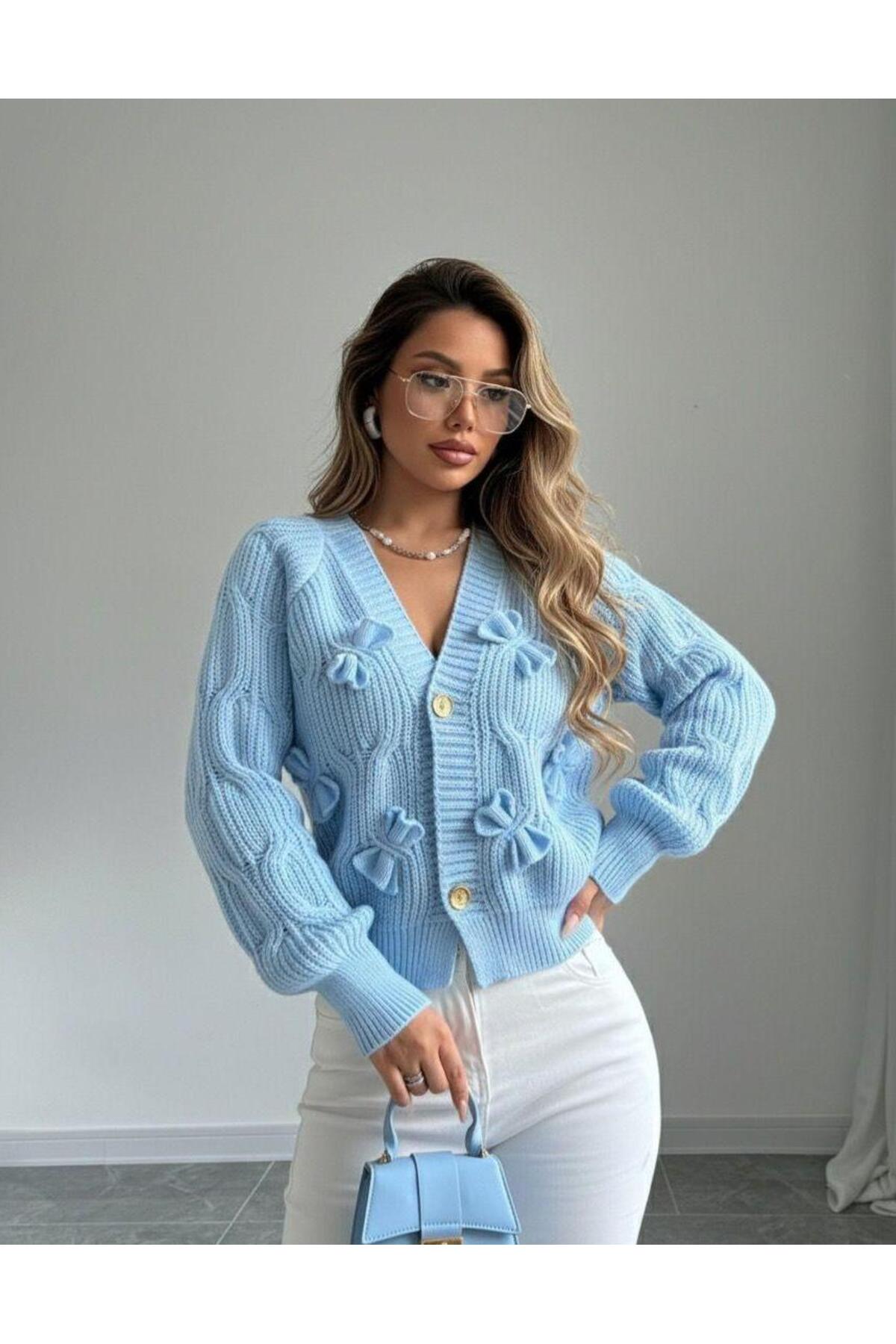 hidafashion  KURDELE DETAYLI TRİKO HIRKA