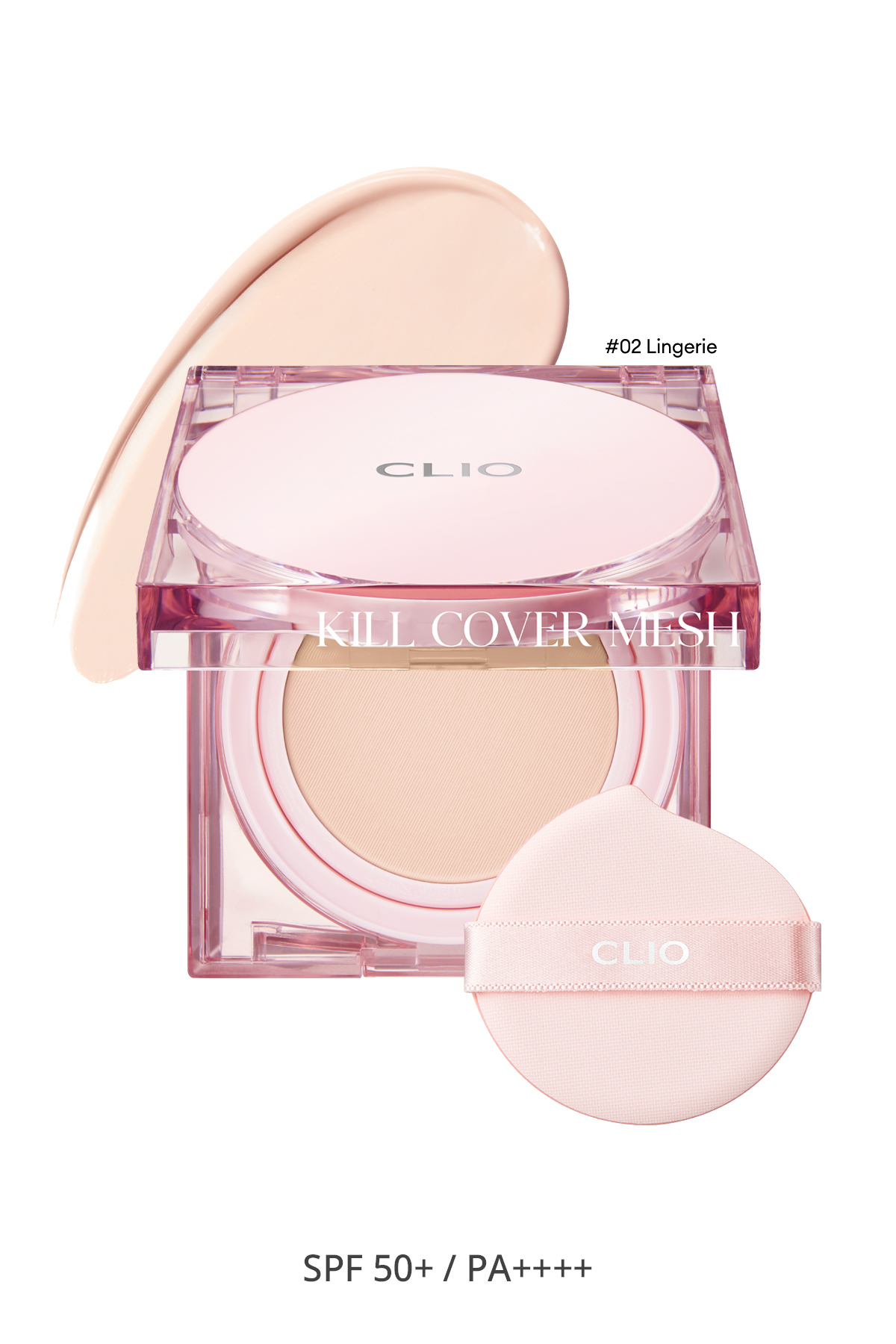 کوسن براق CLIO Kill Cover Mesh + Refill SPF50 + PA++++ (2 لباس زیر زنانه) - کوسن مرطوب کننده و روشن کننده قوی