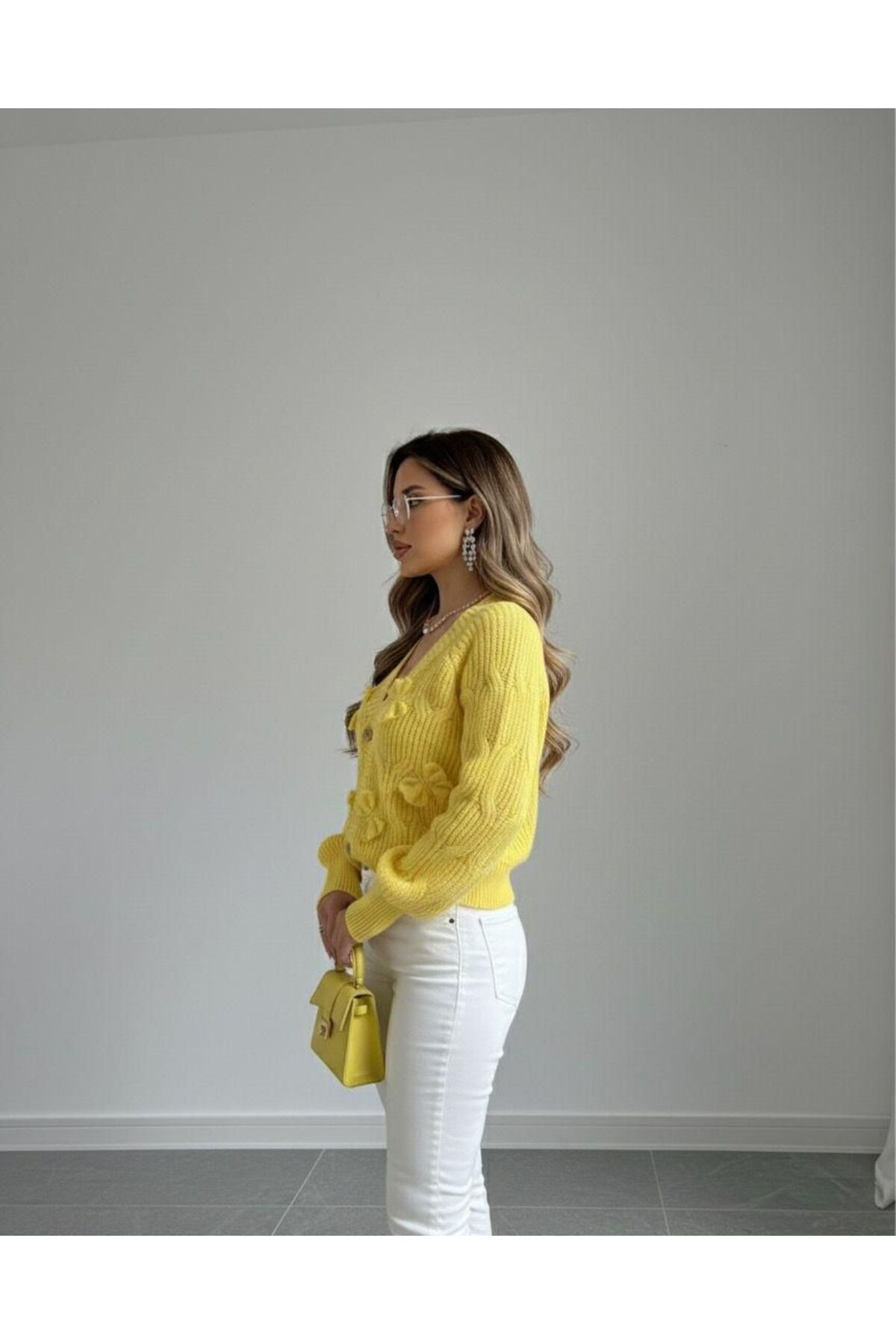 hidafashion  KURDELE DETAYLI TRİKO HIRKA - Görsel 3