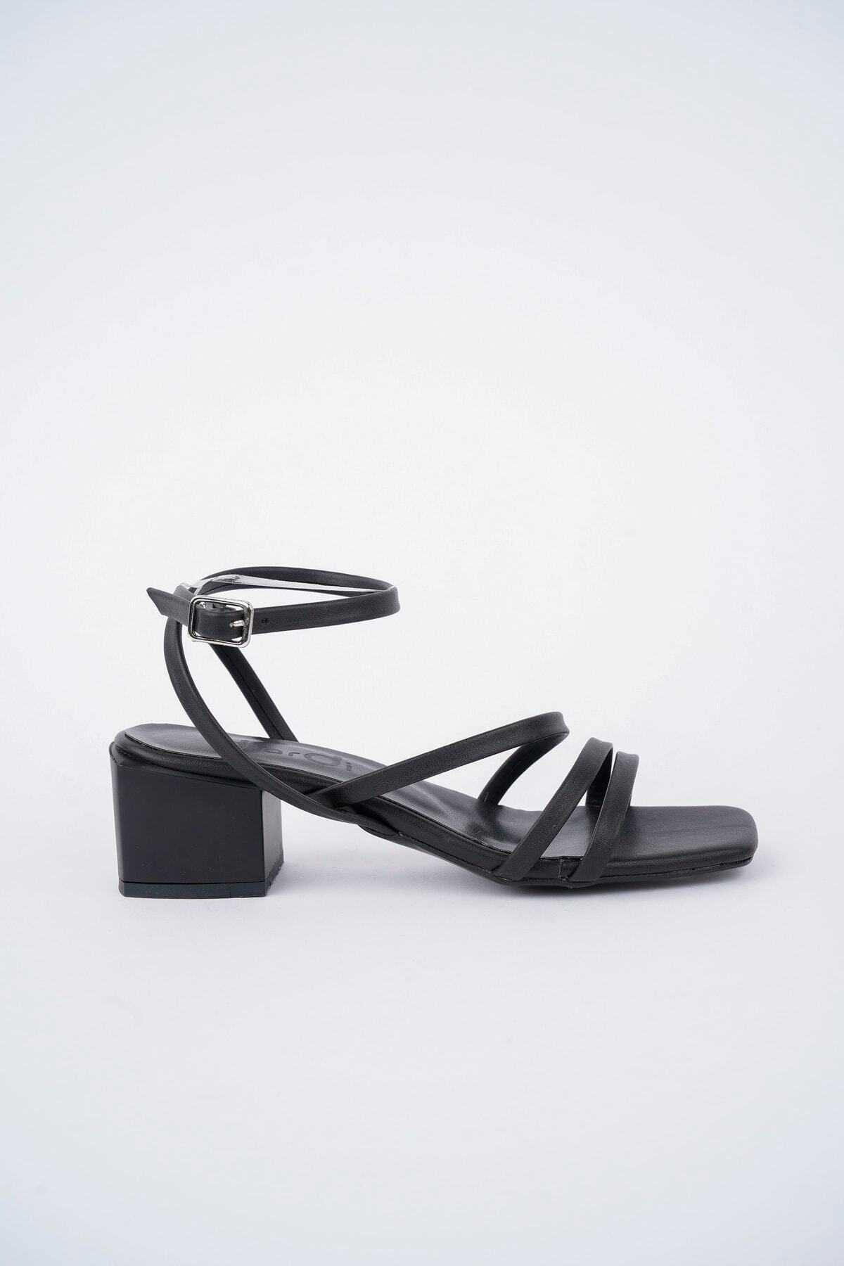 Diardi  Ince Bantlı Kadın Kısa Topuklu Sandalet - Görsel 3