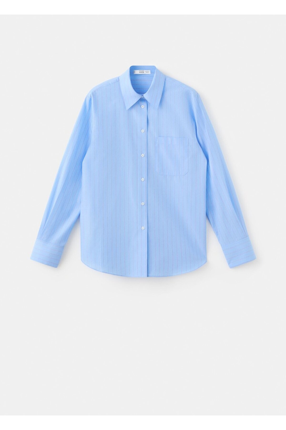 MANGO  Pamuk ve lyocell karışımı düz kesim gömlek - Görsel 3