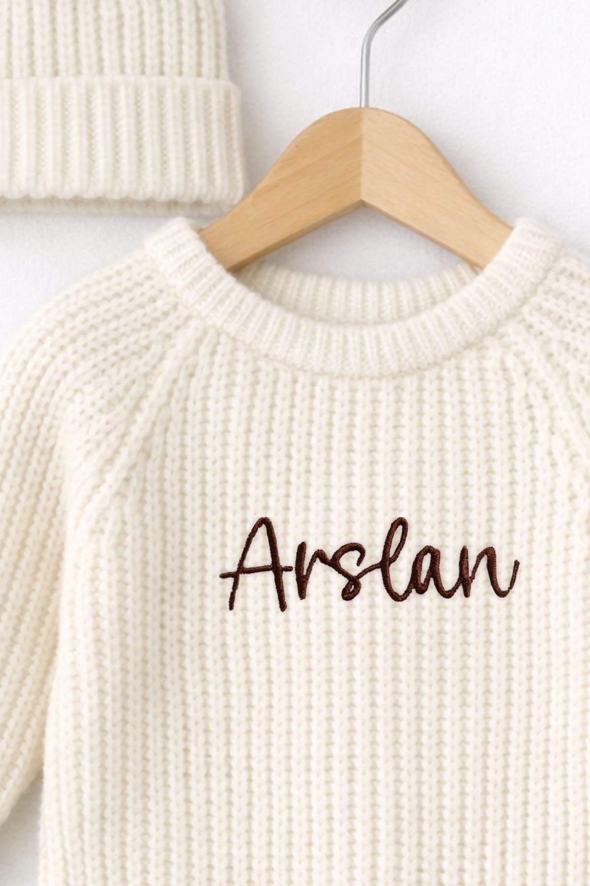 Minytrendy Kız Erkek Bebek İsim Nakışlı Konsept Çekim Triko Yenidoğan Body Uzun Kollu Bebek Zıbını Hediyelik fotoğrafı 4 (önizleme)