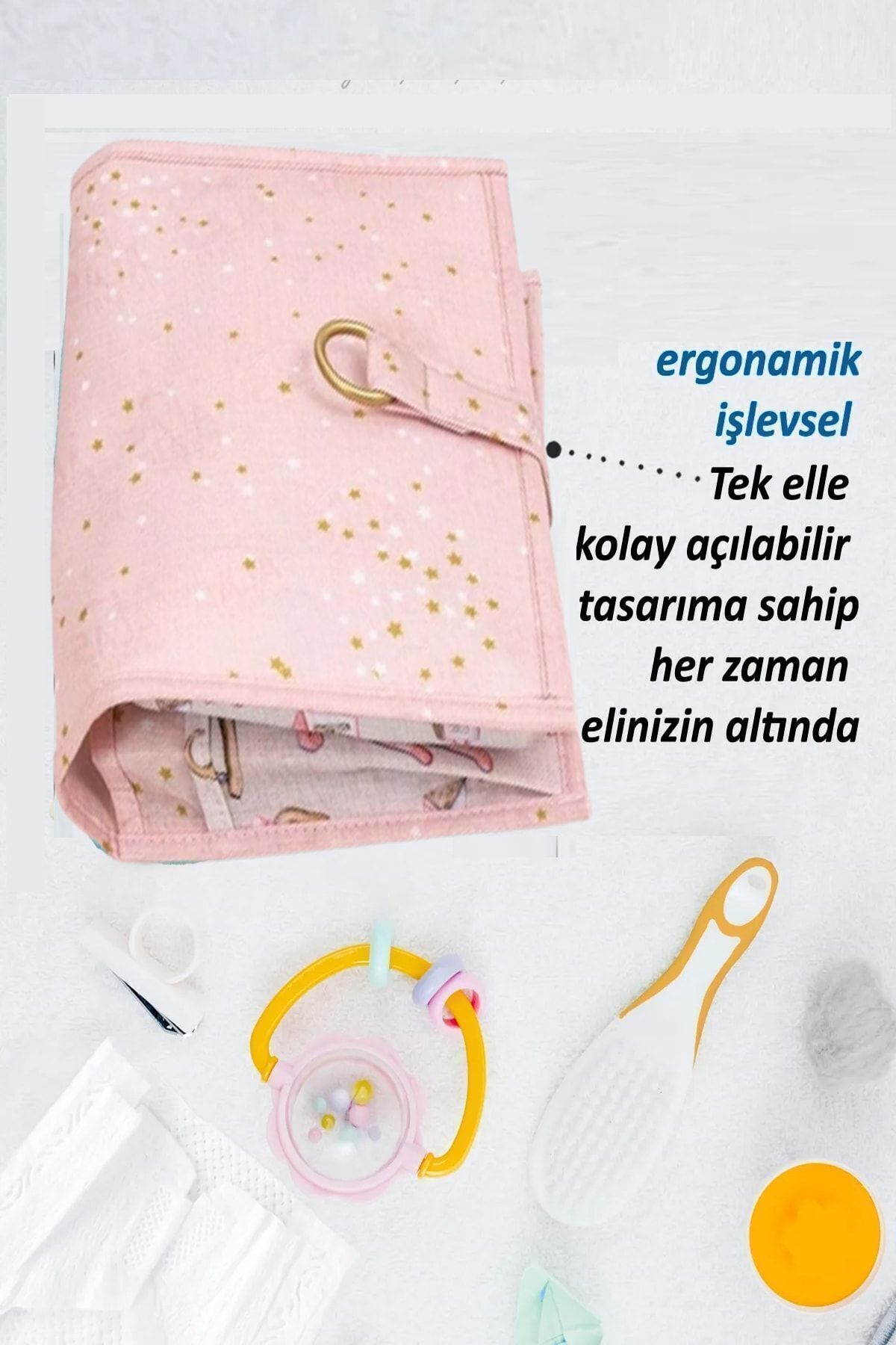 Else Halı Else Kız Bebek Alt Açma Bakım Çantası Organizer Pembe Düzenleyici fotoğrafı 3 (önizleme)