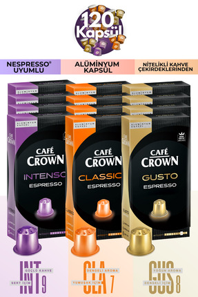 Cafe Crown 120'li Kapsül Kahve Nespresso Uyumlu Mega Paket - 120 Al 60 Öde!