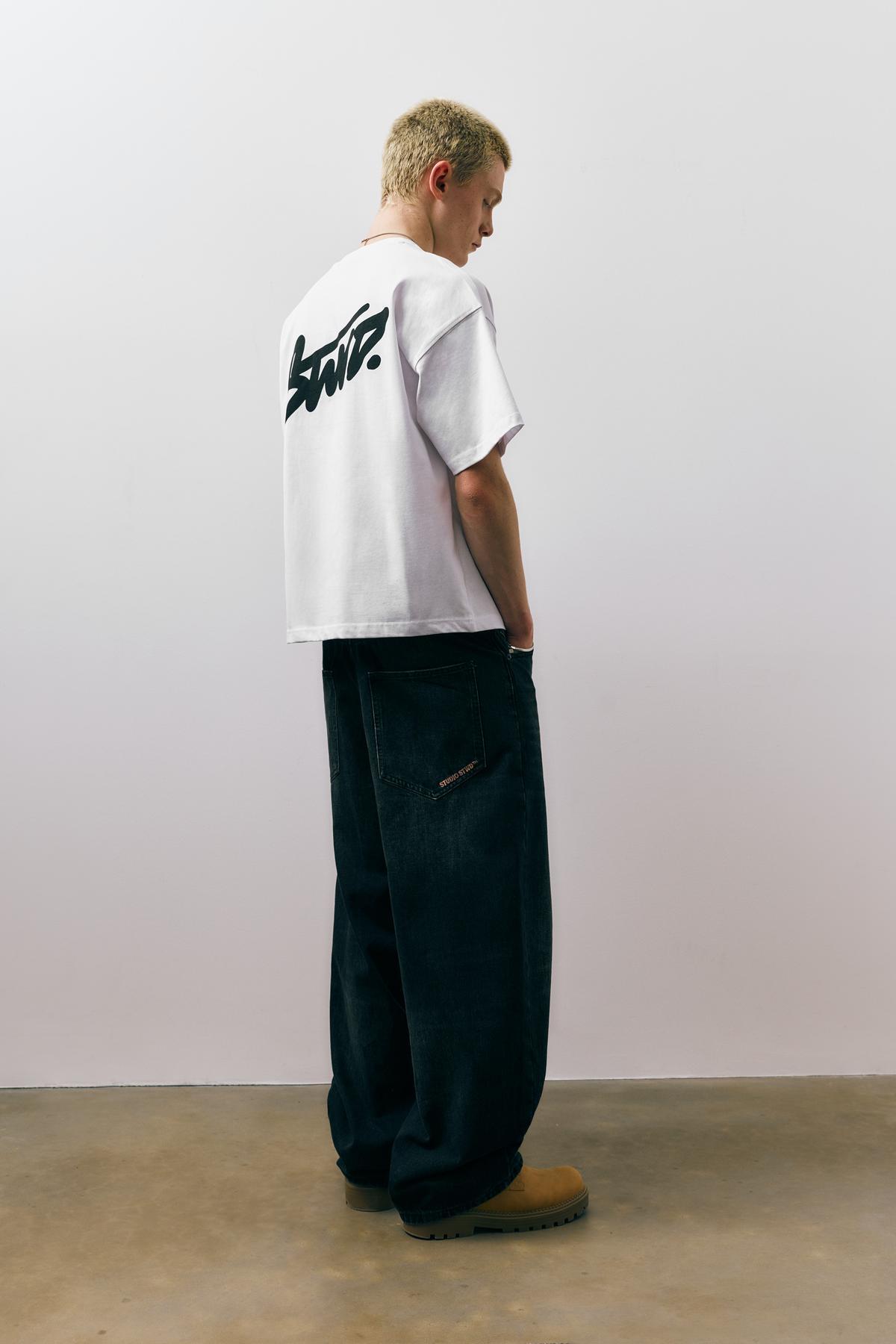 Pull & Bear  STWD logolu bol kesim t-shirt - Görsel 6