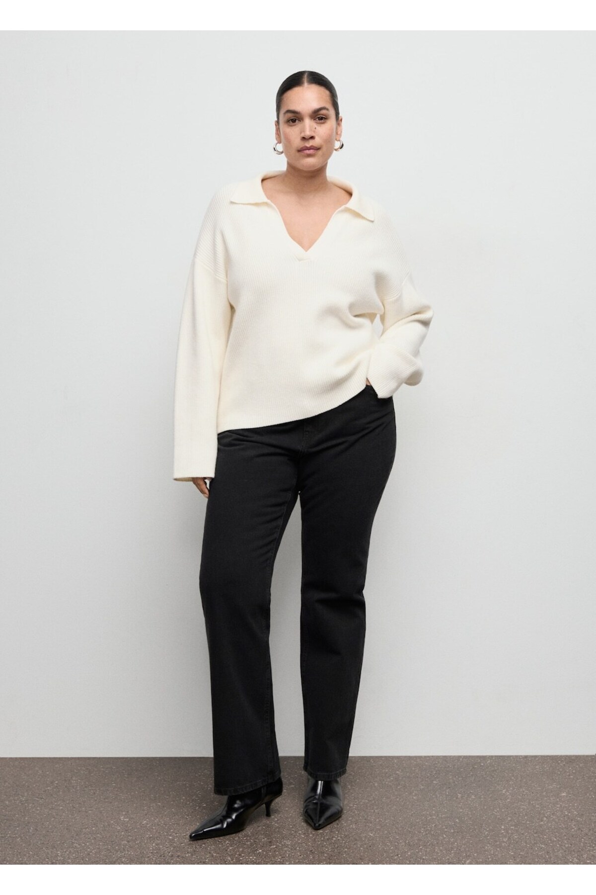 MANGO  Matilda düz kesim orta bel jean pantolon - Görsel 7