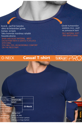 TATKAN BODYWEAR 4'lü Kaşkorse Bambu V-Yaka T-shirt