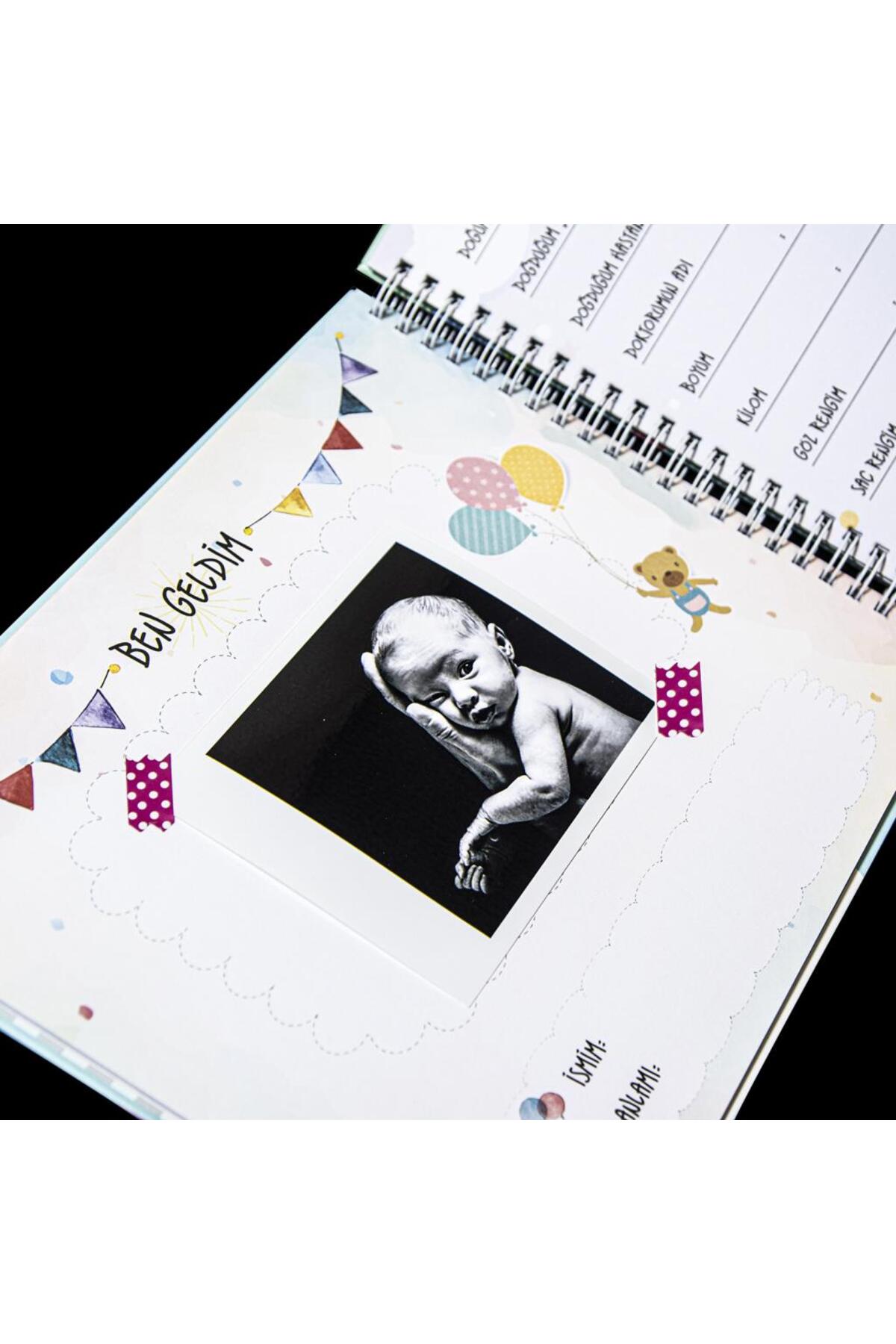 Nobbystar Erkek Bebek Hamilelik ve Anne Bebek Anı Defteri 0-1 Yaş – Sticker Hediyeli fotoğrafı 6 (önizleme)