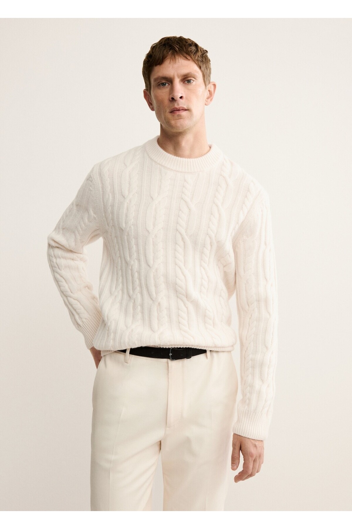 مانگو ژاکت بافتنی طرح‌دار ۱۰۰٪ پشمی