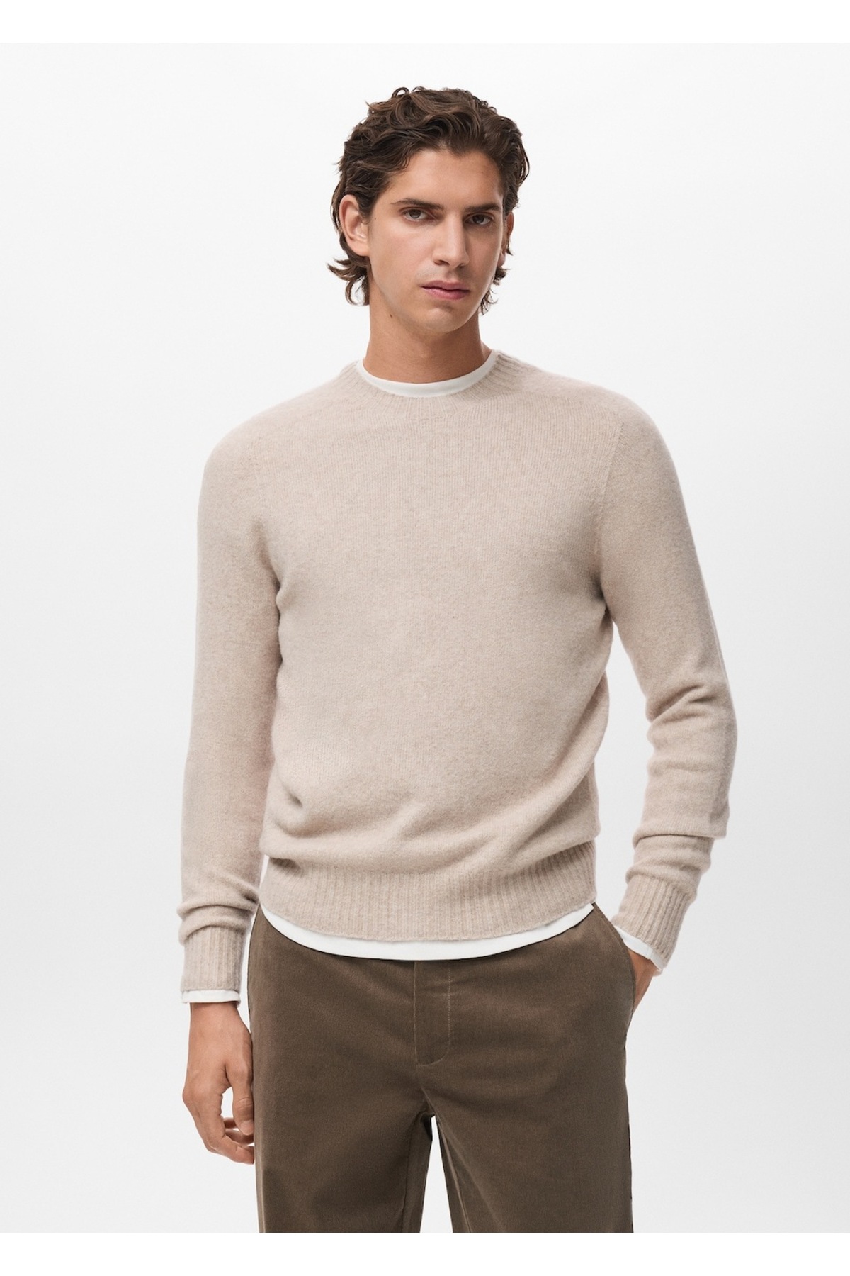 مانگو ژاکت بافتنی پشمی ترکیبی