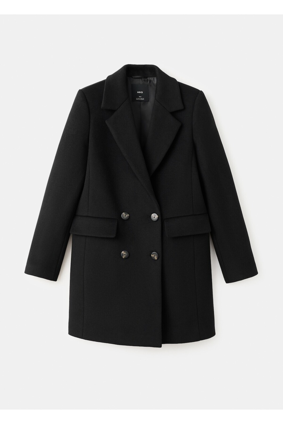 MANGO  Kruvaze yün karışımlı palto - Görsel 3