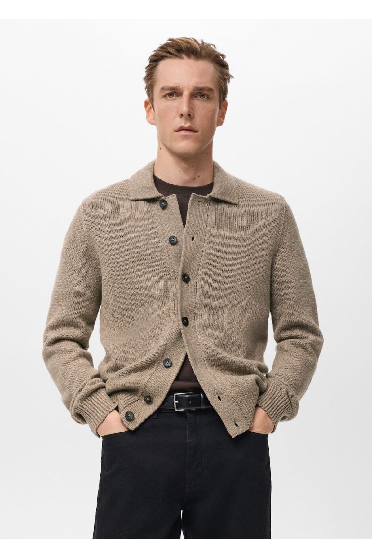 مانگو ژاکت بافتنی پشمی مخلوط