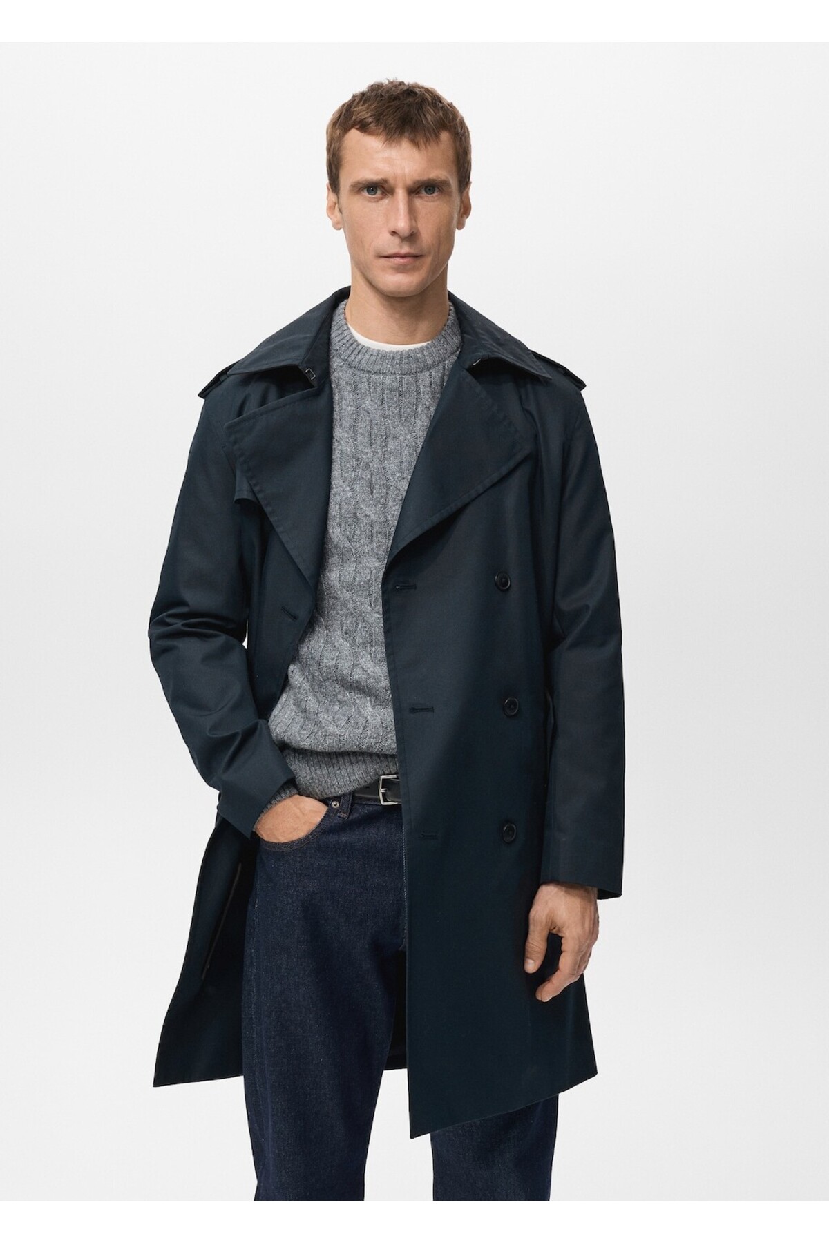 MANGO Man  Kemerli su itici trençkot