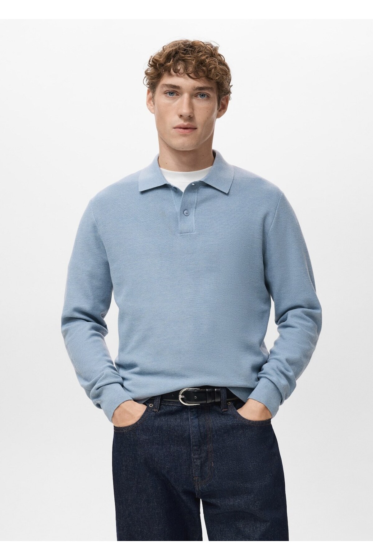 مانگو ژاکت پولو از جنس پنبه میکروفایبر