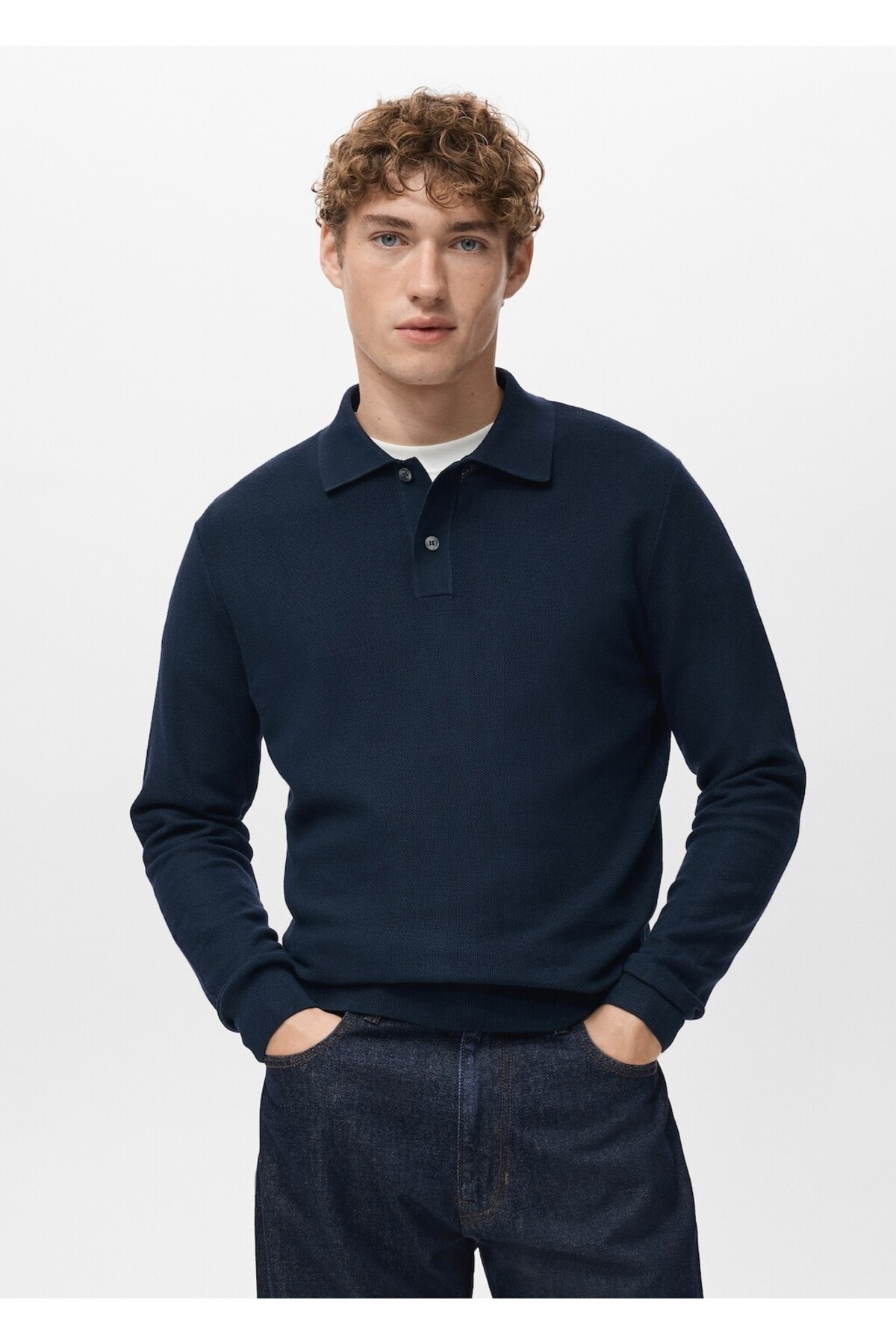 مانگو ژاکت پولو از جنس پنبه میکروفایبر