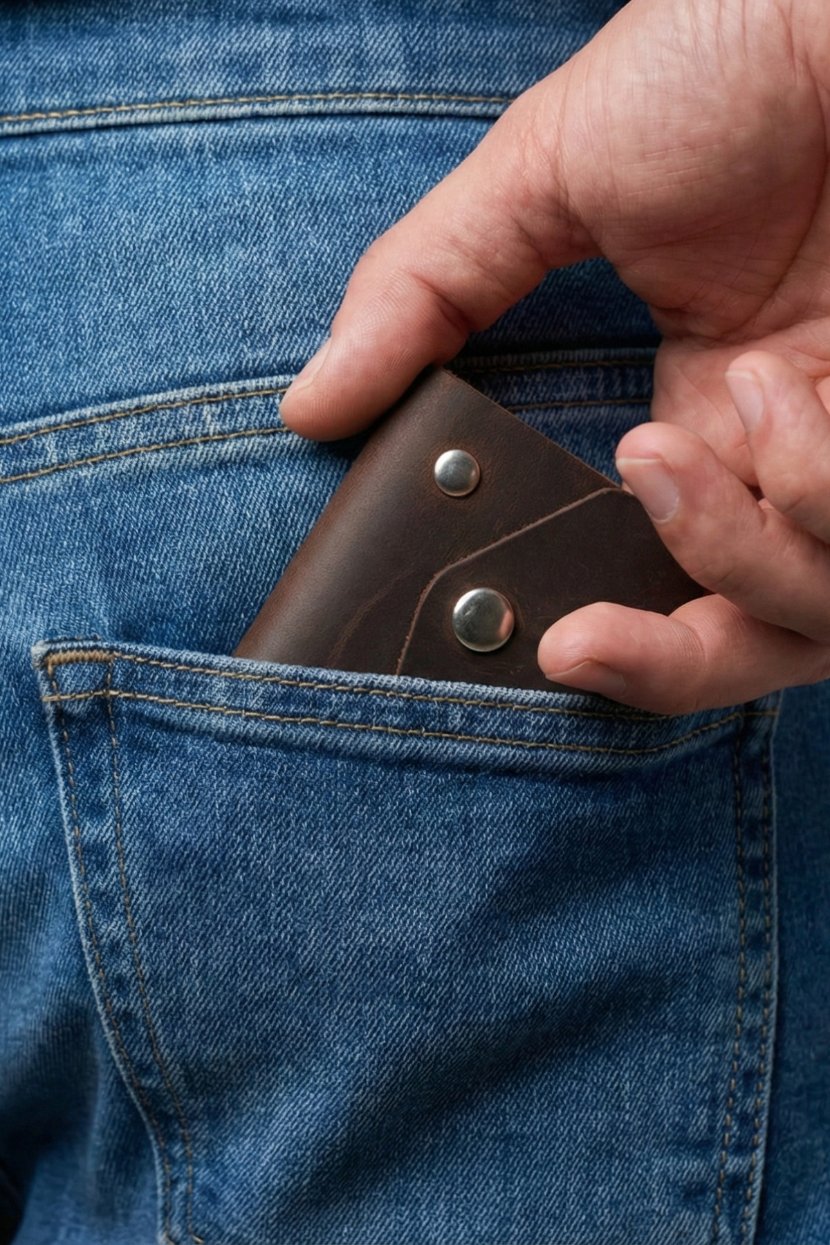 luvo  Gerçek Deri El Yapımı Hakiki Deri Kartlık Minimalist Premium Kadife Hakiki Deri Kompakt Kartlık - Görsel 3