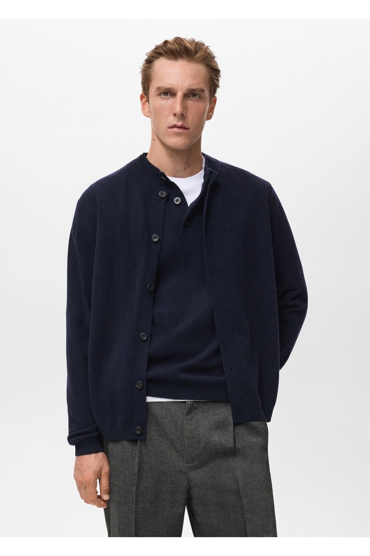 مانگو ژاکت بافتنی دکمه‌دار ۱۰۰٪ پشمی بسیار نازک