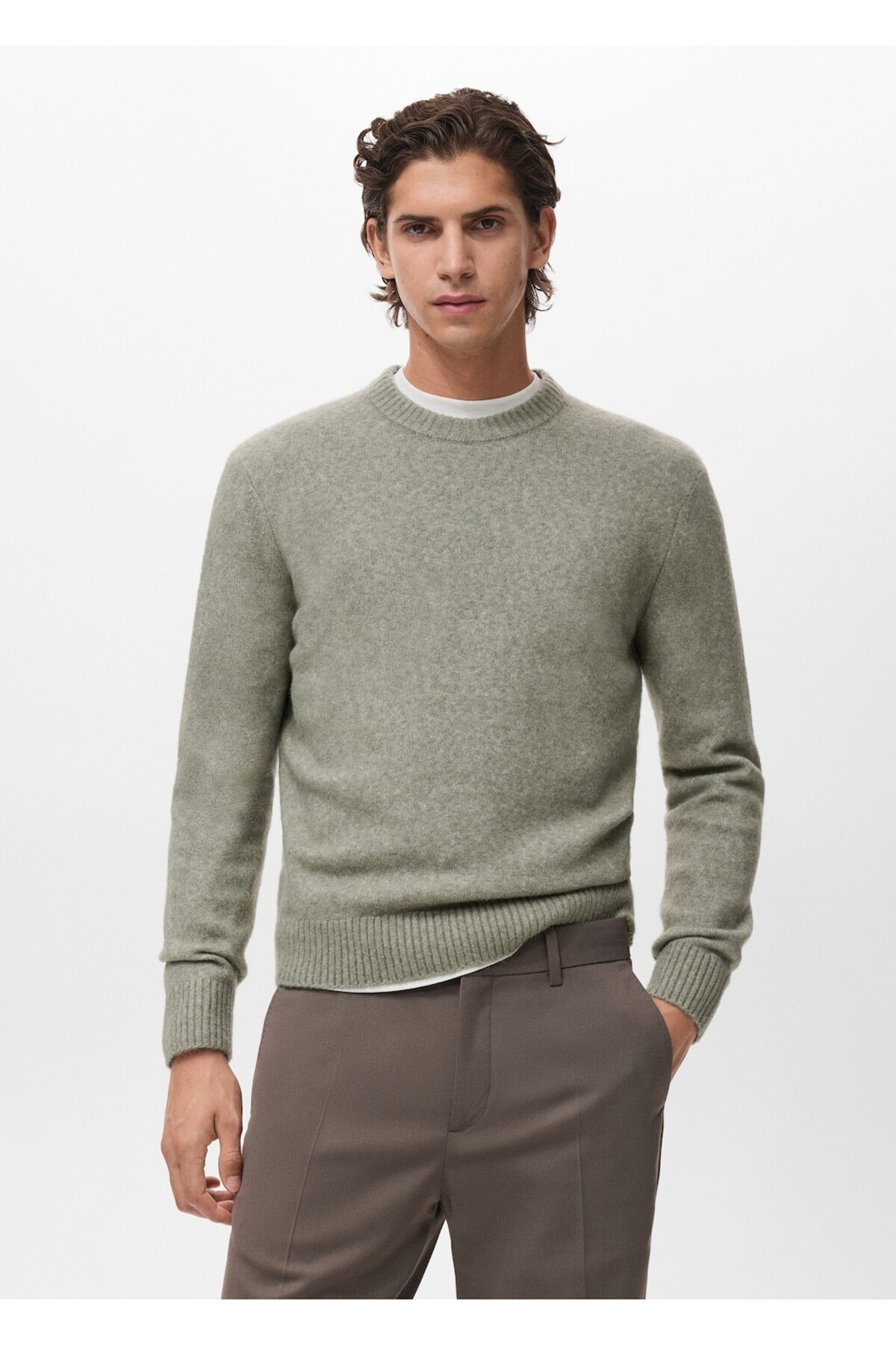 مانگو ژاکت ترکیبی پشم و آلپاکا