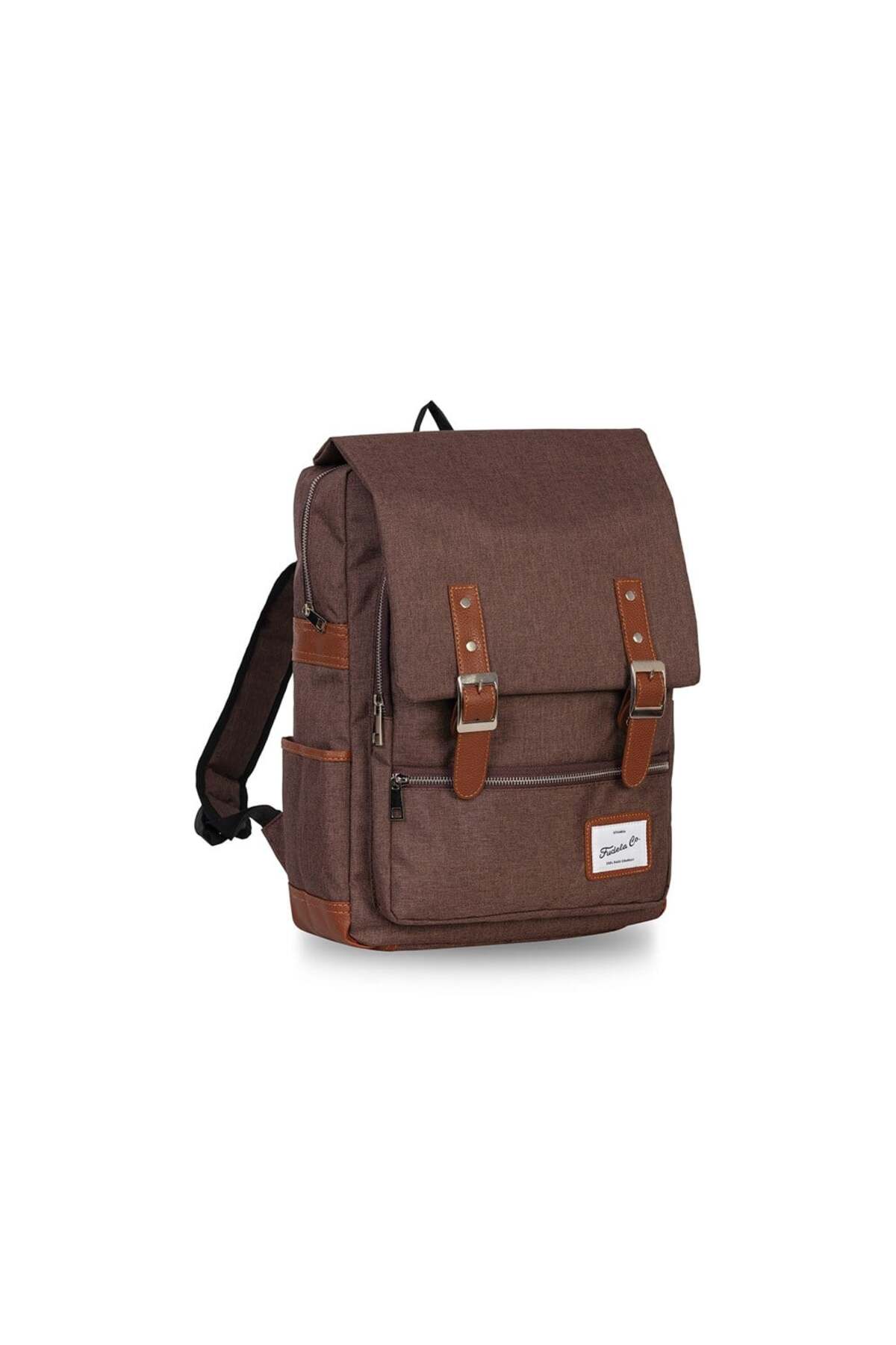 Fudela JNB Kahverengi Unisex 15.6 İnç Laptop Bölmeli Su Geçirmez Günlük Sırt Çantası görsel 2