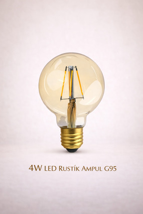Ack G95 Rustik Led Ampul 2700K Sarı Işık 360lm 4W E27