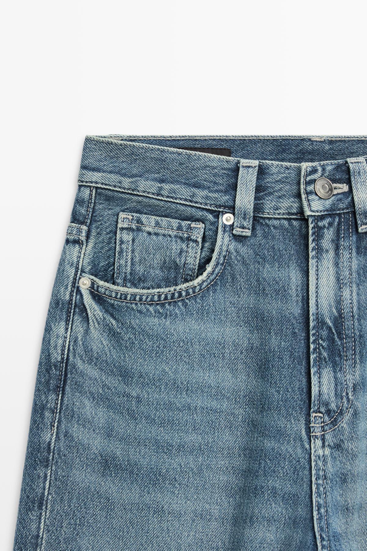 Massimo Dutti  Yüksek bel geniş paça jean - Görsel 6