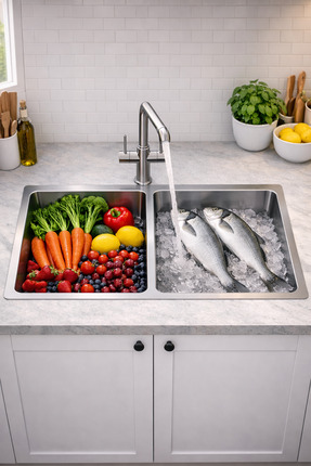 Asil Krom Mutfak Evye AS370. 304 Paslanmaz Çelik. Sifon Takımı Hediye