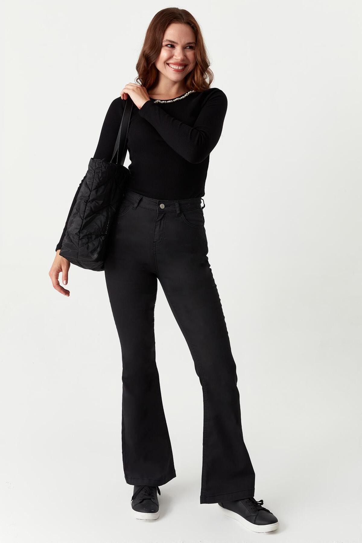 Select Moda  Kadın İspanyol Paça Skinny Jeans - Görsel 2