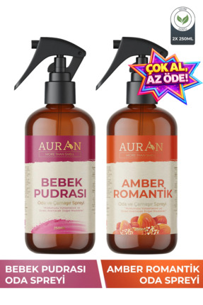 AURAN Bebek Pudrası Ve Amber Romantik Oda Ve Çamaşır Spreyi Oda Kokusu Oda Sp...