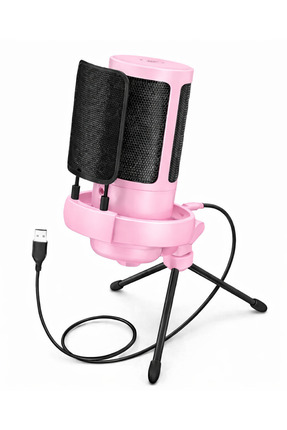 DRİTON Driton Youtuber Mikrofon Mv-5 PEMBE Rgb Usb Oyuncu Yayıncı Ve Podcast ...