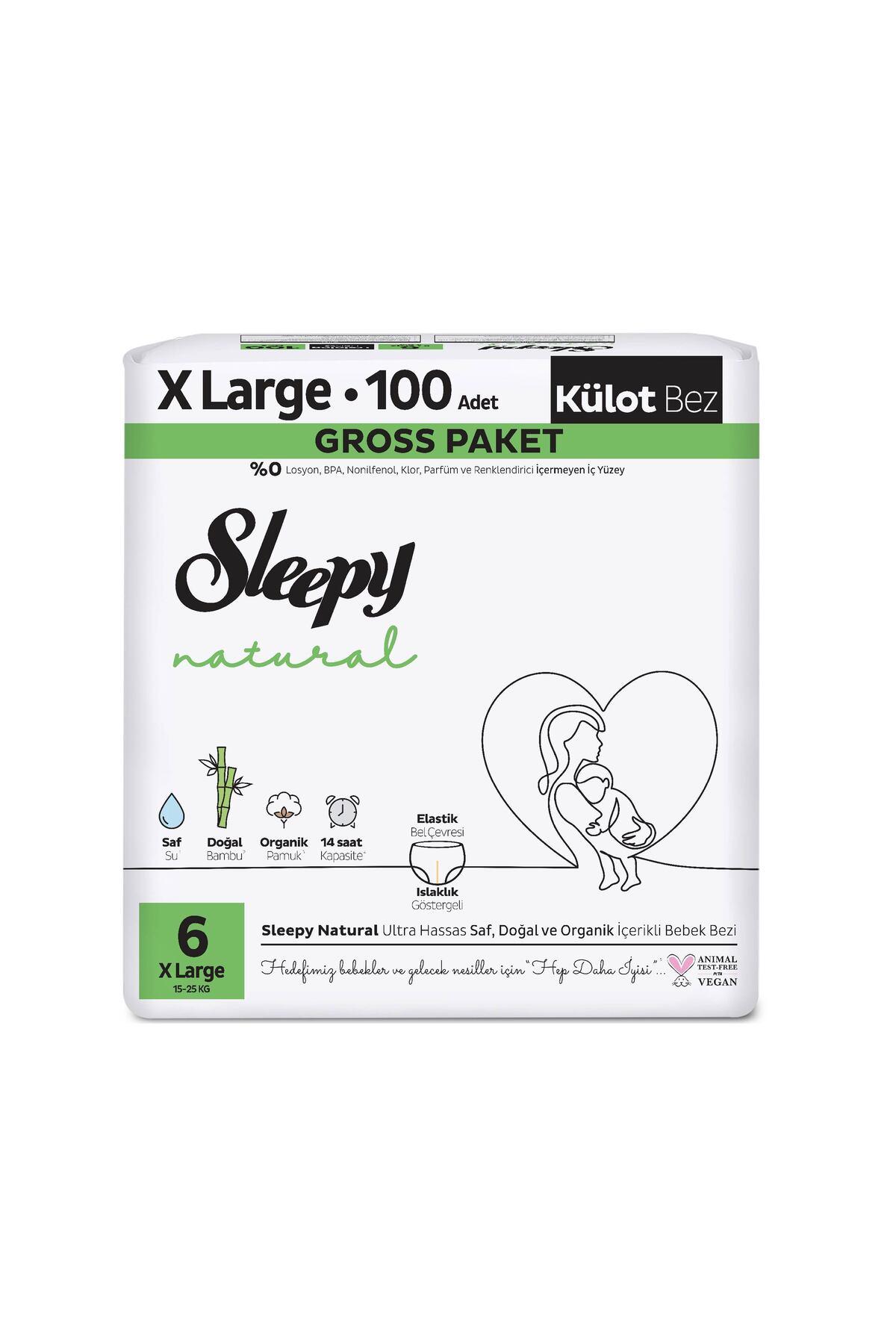 Sleepy Natural Gross Paket Külot Bez 6 Numara Xlarge 100 Adet fotoğrafı 2 (önizleme)