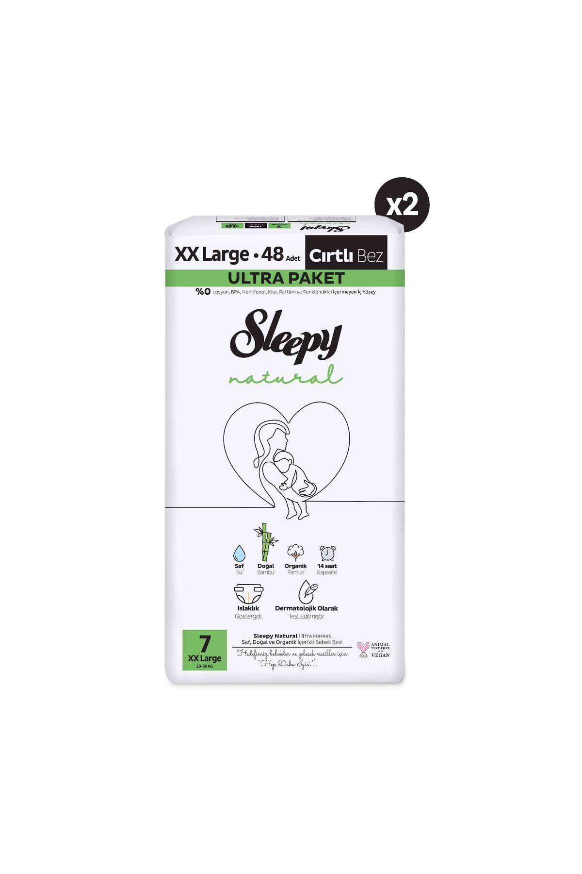 Sleepy Natural Ultra Paket Bebek Bezi 7 Numara Xxlarge 96 Adet fotoğrafı 2 (önizleme)