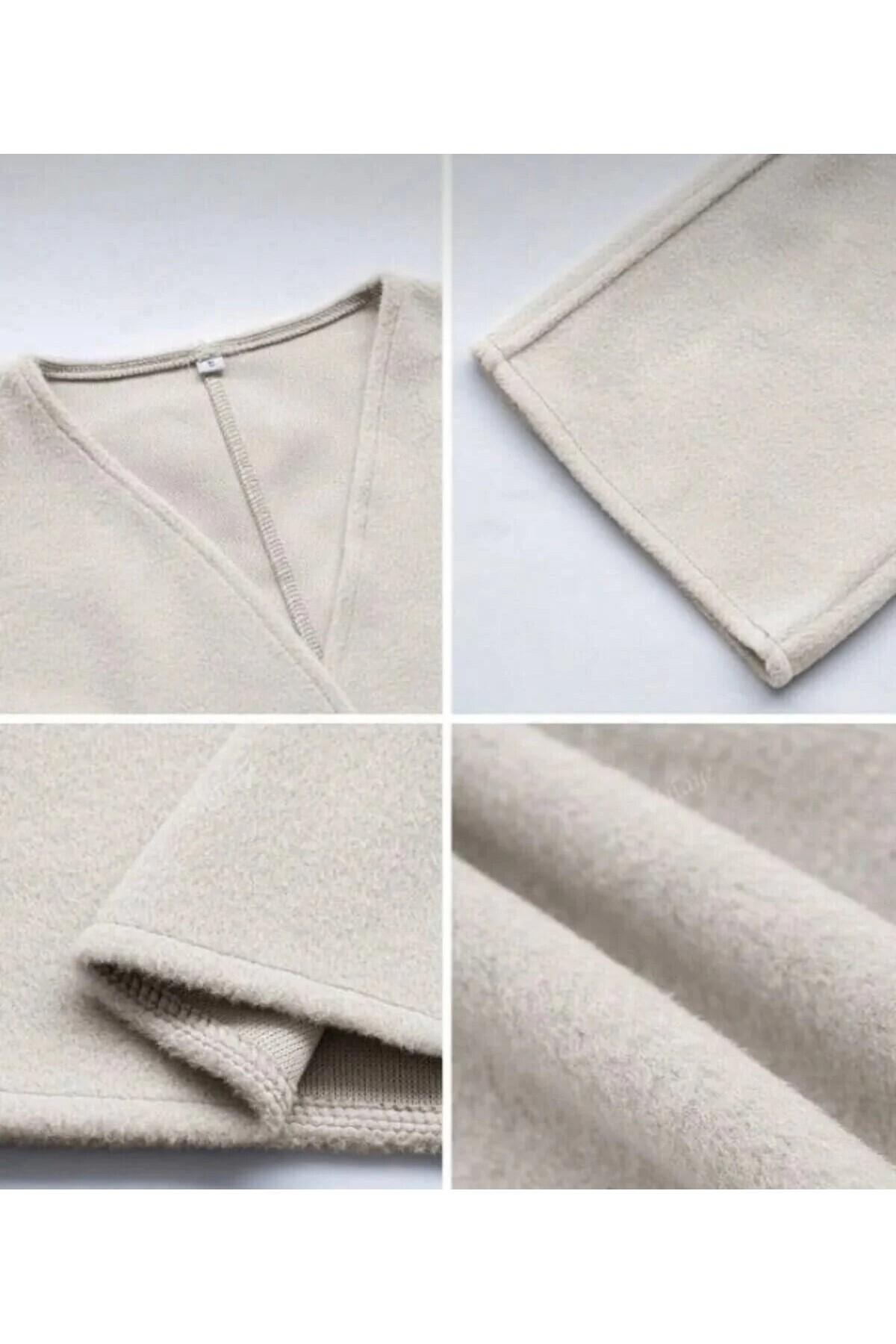 LACASE  Bağlama Detaylı Rahat Kalıp Kaşmir Hırka/Ceket - Görsel 5