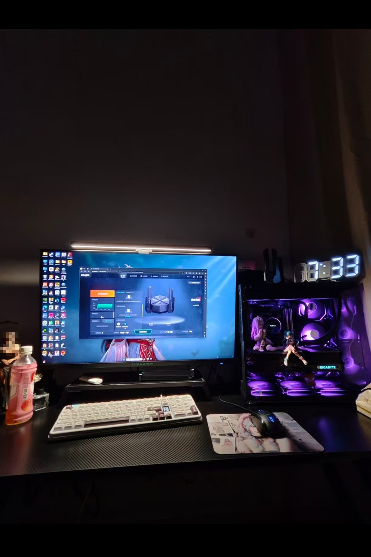 شاشة كمبيوتر بإضاءة LED مقاس 33 سم، إضاءة ثلاثية ا...