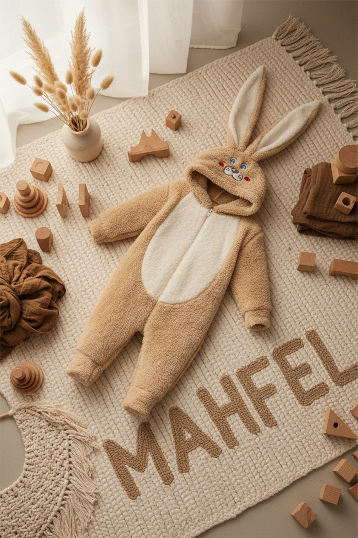 MAHFEL Welsoft Krem Tavşan Modelli Bebek Astronot, Uyku Tulumu fotoğrafı 6 (önizleme)