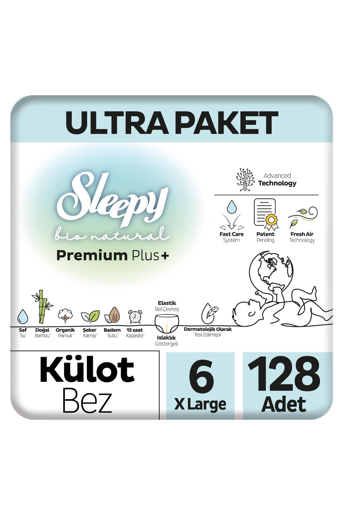 Sleepy Bio Natural Premium Plus Ultra Paket Külot Bez 6 Numara Xlarge 128 Adet - Fiyatı, Yorumları