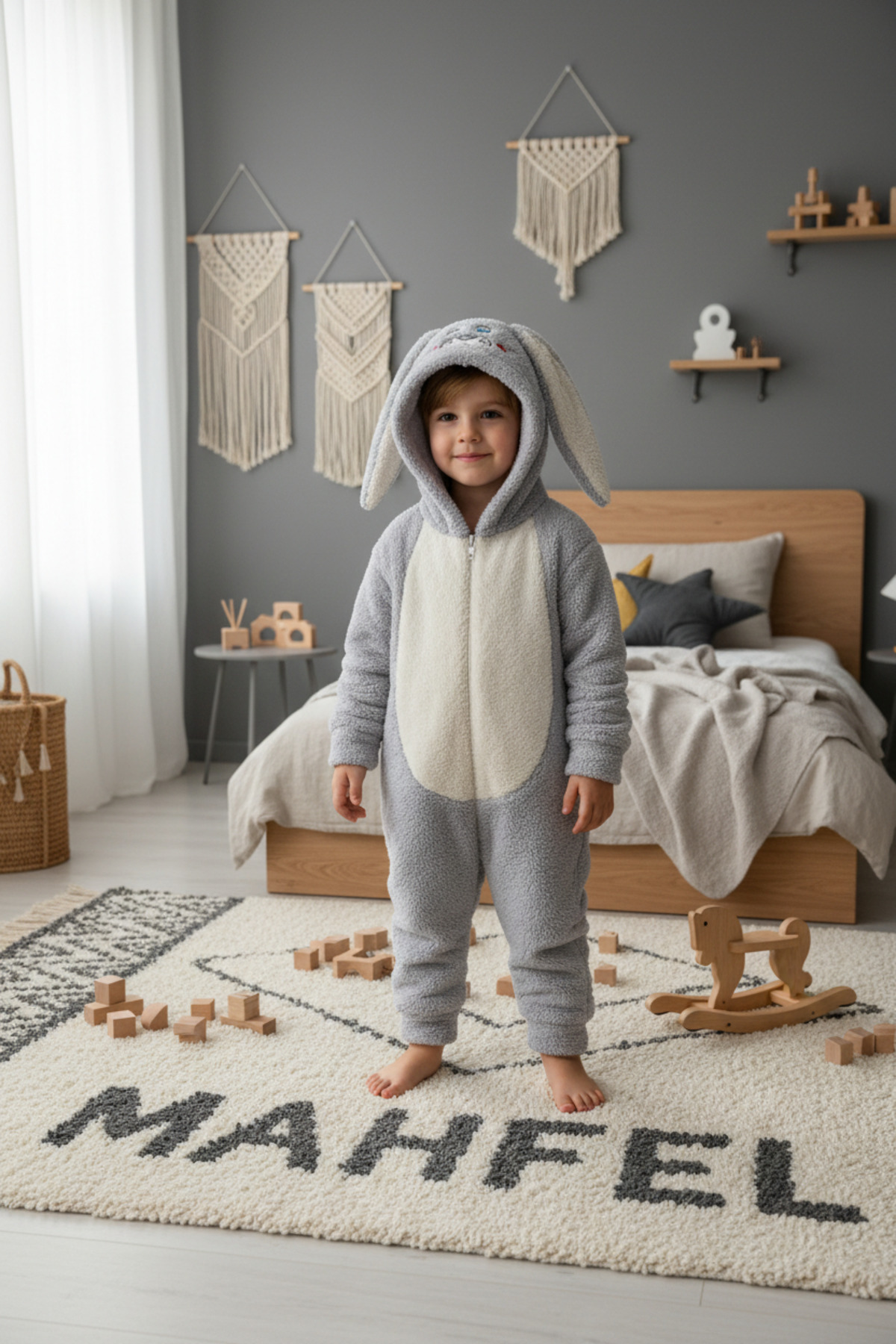 MAHFEL Welsoft Gri Desenli Kışlık Peluş Uyku Tulumu 1–6 Yaş fotoğrafı 5 (önizleme)