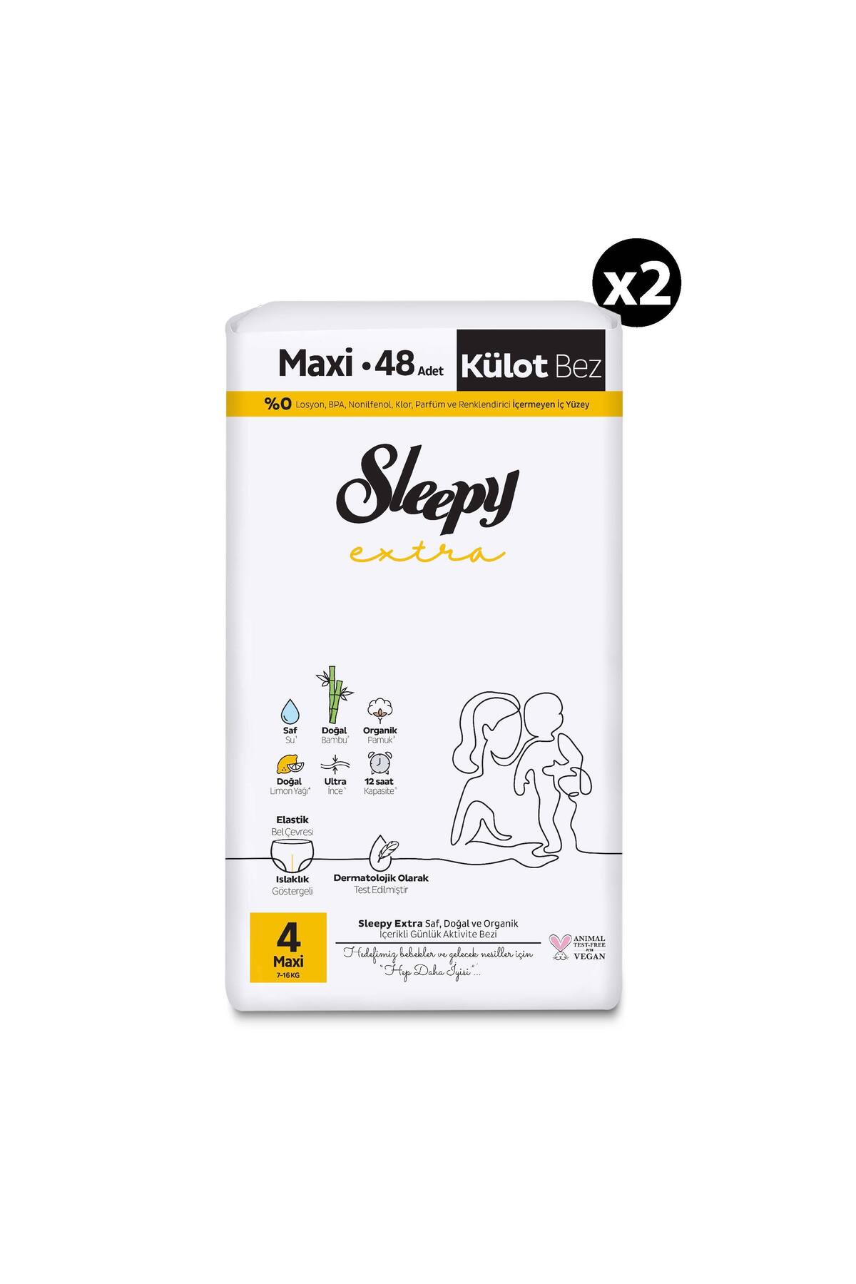 Sleepy Extra Günlük Aktivite Süper Paket Külot Bez 4 Numara Maxi 96 Adet fotoğrafı 2 (önizleme)