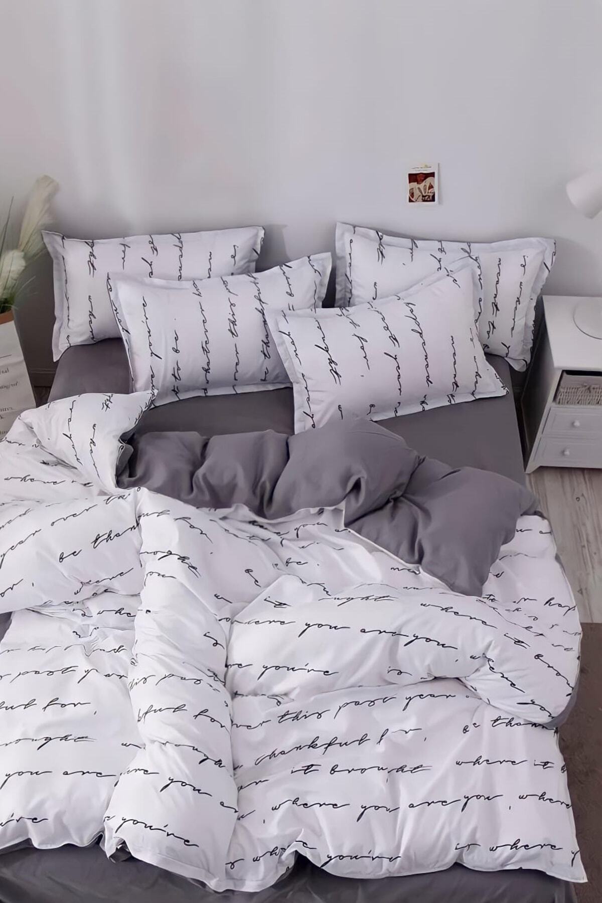 Always Doppelseitiges Doppelbett-Bettbezug-Set mit elastischem Laken Mektar